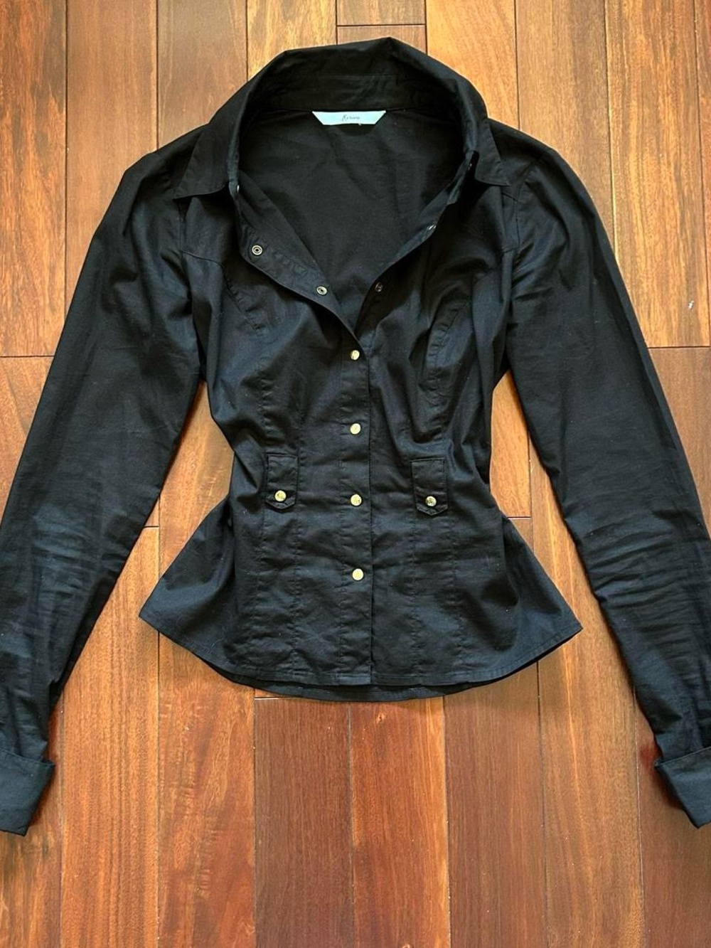 Marciano Black Fitted Blouse (Fits Small)